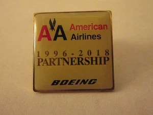 AMERICAN AIRLINES..1996-2018 BOEING PARTNERSHIP PIN...NEW - Picture 1 of 4