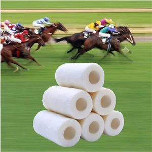 50 COHESIVE BANDAGES White Horses,Pets,Sport,Physio,Tattoo 10cmx4.5mt NEW - Picture 1 of 12