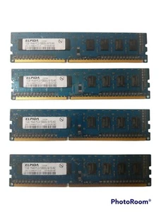 Lot of 4 Elpida 1GB 1Rx8 PC3-10600U-9-10-A0 EBJ10UE8BDF0-DJ-F RAM Desktop Memory - Picture 1 of 3