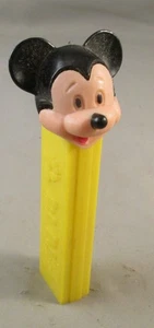 Vintage Mickey Mouse Pez Dispenser No Feet Yellow Hong Kong small crack used - Picture 1 of 10