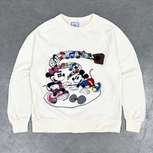 Sudadera Parche Chenille Mickey & Minnie Mouse Disney Años 80 De Colección Talla S/M RARA - Imagen 1 de 9