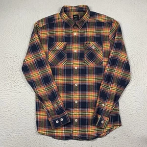 RVCA Flannel Shirt Mens Large Multicolor Plaid Button Up Long Sleeve - Picture 1 of 11