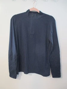 Aventura Womens Sz M McIntyre 1/4 Zip Embroidered Pullover Navy Blue Cotton - Picture 1 of 13