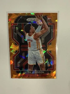 2021-22 Prizm Jalen Johnson Orange Cracked Ice Rookie Refractor SP RC #305 Hawks - Bild 1 von 2