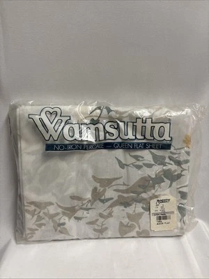 Vtg WAMSUTTA No Iron Percale Queen Flat Sheet TARA III 91664 New Sealed - Image 1 of 3