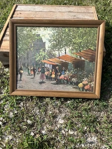 Framed Lithograph Print, “Flowers Off The Avenue" by August Albo. 19”x22” - Picture 1 of 7