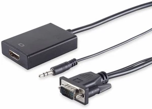 S-IMPULS VGA-Adapter, VGA-Stecker zu HDMI-Buchse, 1080p, 15 cm Kabel - Bild 1 von 1