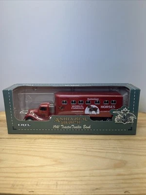 Ertl 1:43 Anheuser-Busch 1941 Tractor Trailer Die Cast Metal Locking Coin Bank  - Image 1 of 4