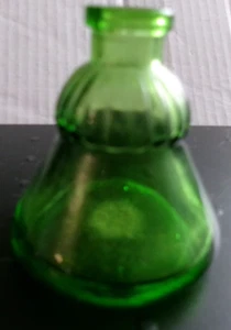 Wheaton N.J. Green Bitters Bottle Pressed Glass Bottle VINTAGE MCM - Picture 1 of 6