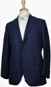Orazio Luciano Men's Bespoke Fleece Wool 3-BTN Suit Size 40 R Mint - Picture 1 of 12