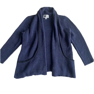 Habitat Clothes To Live In Nautical Cardigan Medium Waffle Weave Pockets Navy - Picture 1 of 7