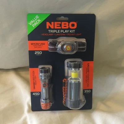 Nebo Triple Play Kit - Mycro Headlamp, Davinci Flashlight & Galileo Lantern - Image 1 of 2