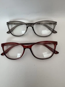 Two Pair of NINE WEST Plastic Frames Bordeaux/Gray Eyeglasses 52x17x141 EUC - Picture 1 of 8