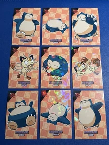 Snorlax & Meowth FULL SET - Cracked Ice Holo - Team Rocket Database (9 Cards) - Picture 1 of 3