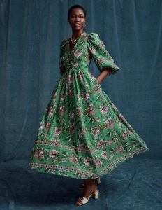 New Boden Stunning Green Lola Blouson Maxi DressGreen, Botanica Terrace Uk 6 R - Picture 1 of 15