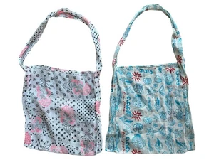 Free People wiederverwendbare Tragetasche Stoff Gaze 2er Set 15x15" Einkaufstasche - Bild 1 von 6