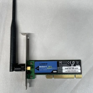 Linksys WMP54GS Wireless-G PCI with SpeedBooster Network Card with WARRANTY - Picture 1 of 8