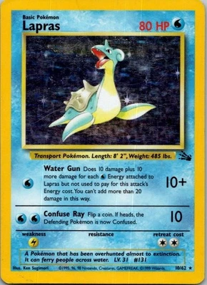 Lapras (10) Holo Raro Fósil 10/62 HP Foto 1 de 2
