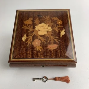 Vintage SORRENTO Style Floral Music Jewelry Trinket Box with Key Play Dr Zhivago - Picture 1 of 17