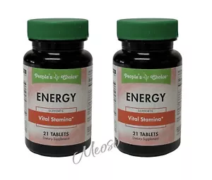 2 Bottles Energy May Support Vital Stamina 21 Tablets People's Choice New - Picture 1 of 5