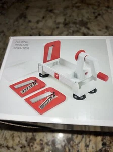 PADERNO WORLD CUISINE TRI BLADE SPIRAL VEGETABLE SLICER CUTTER Red A4982802 - Picture 1 of 12