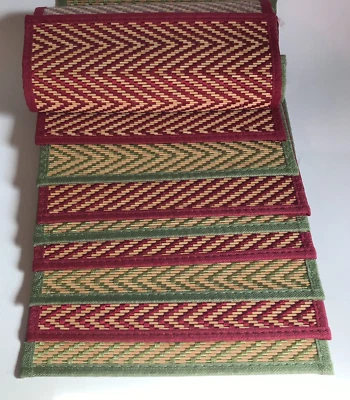 BAMBOO STYLED PLACEMAT SET OF 4 RED & 4 GREEN 8 TOTAL ~ 12" x 18" - Image 1 of 4