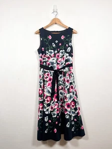 Hobbs Dress Size 12 Midi Floral Occasion Formal Wedding Guest Belted Long - Picture 1 of 10