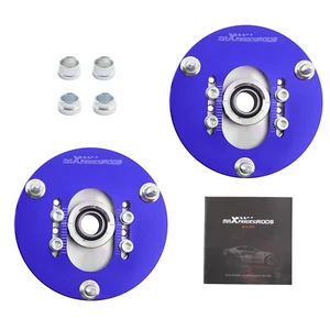 2 Pcs Coil Top Hat Front Mount Camber Plates for BMW E46 3 Series 1998-2005 Blue - Picture 1 of 12
