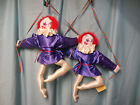 Clowns, wall art, plush pair, "Ribbon Dancers", hanging art by Soft Images, Inc.