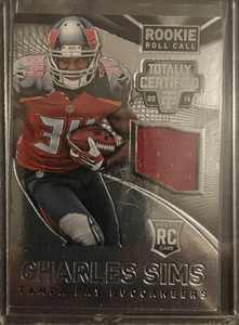 2014 Totally Certified Charles Sims Rookie Roll Call Jersey Buccaneers RC
