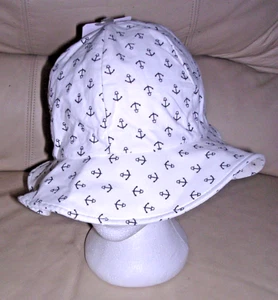 NWT Anchor Bucket Brim Hat Twinklebelle Design Gro-with-me 2-12 Year Large White - Picture 1 of 7