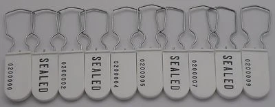 AZIPPYSALE Utility Meter Tamper Evident Padlock Security Tag Lockout Seal White Pack of 10