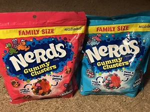 Nerds Gummy Clusters Chewy 18,5 oz borsa formato famiglia 1 molto bacca e 1 originale - Foto 1 di 3