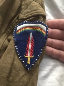 Original WWII US Army USAREUR M37 Combat Wool Shirt VERY NICE Felt Patch - Picture 1 of 19