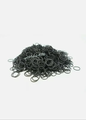 Dünne Gummi Haarbänder schwarz Bommeln Webstuhl Bänder Ponios Pferdeschwanz 80gm