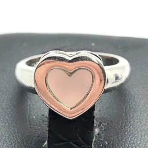 Elegant Sterling Silver 925 White Mother Of Pearl Heart Love Cocktail Ring 7 - Picture 1 of 4