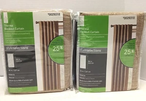 Style Selections Roberta 84" thermische Verdunkelung natürliche Vorhangplatte 0029318 2er-Pack - Bild 1 von 8