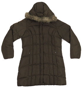 Eddie Bauer Premium Quality 650 Down Faux Fur Hooded Full Zip Puffer Jacket XLT