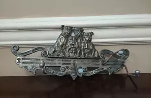 Antique H.L. Judd Co. Bronze Cast Iron Bulldog Wall Coat Rack - Picture 1 of 7