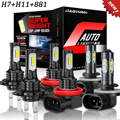 Combo de faros LED altos/bajos + bombillas antiniebla para Hyundai Elantra 2013-2017 2018 Foto 1 de 4