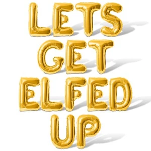 LETS GET ELFED UP Letter Balloon Banner - DIY Christmas Party Decorations - Picture 1 of 55