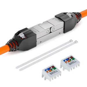 Cat7 Cat6a 5e Verbinder Netzwerk LAN LSA Kabel Kupplung Verlängerung werkzeuglos - Afbeelding 1 van 27