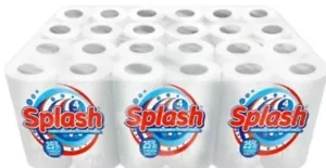 Paquete de 4 toallas enrollables de cocina D.I.L Splash, papel blanco fuerte: 16, 24 rollos - Imagen 1 de 13