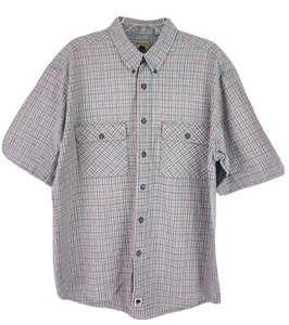 Madison Trader Mens Casual Button Shirt Multicolor Short Sleeve Sz Large A23 - Picture 1 of 9