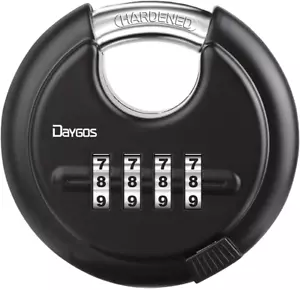DAYGOS Combination Disc Padlocks for Outdoor - Heavy Duty 4 Digit Code Lock, Com - Picture 1 of 12