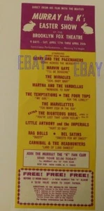 Original 1960's Murray the K's Easter Show handbill Brooklyn Motown Stars etc  - Picture 1 of 2