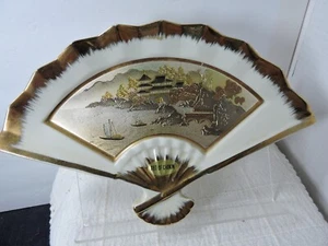 Art of Chokin fan decorative dish copper/glass/and 24 karat gold made in Japan - Picture 1 of 5