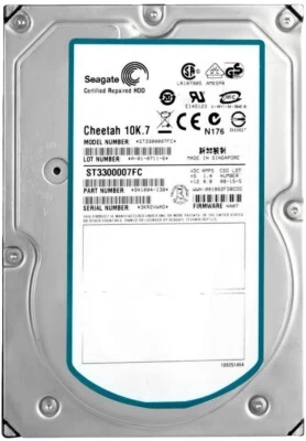 SEAGATE ST3300007FC 300GB CHEETAH 10K.7 10000U/min 8MB FIBRE CHANNEL 3.5'' Zoll - Bild 1 von 3