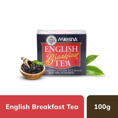 Bolsas de té Mlesna sin sabor puro Ceilán inglés desayuno negras sin sobre 100 g Foto 1 de 4