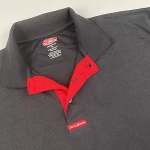 Dairy Queen Polo Shirt Men’s M Black Red Ribbon Employee Uniform Short Sleeve - Picture 1 of 7